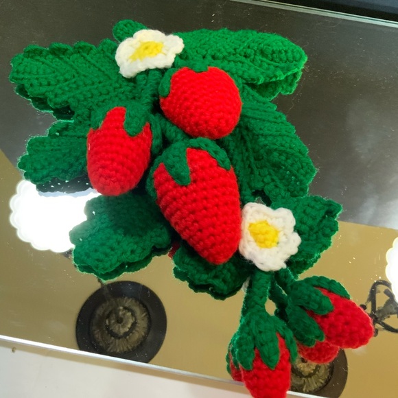 Handmade Other - Vintage Wall Decor Strawberries Handmade Crochet 3D  11 1/2 in long